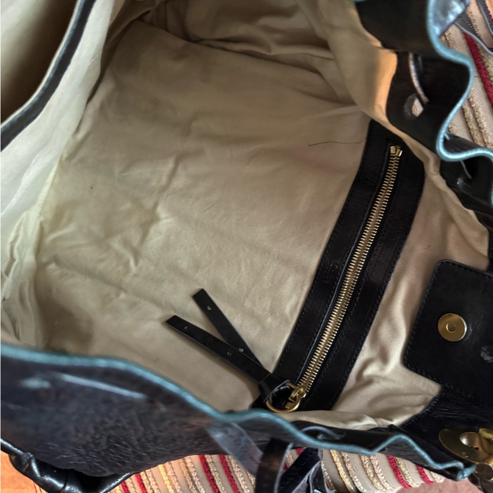 Chloe Heloise Black Leather Tote with Gold Accents - Picture 9 of 13